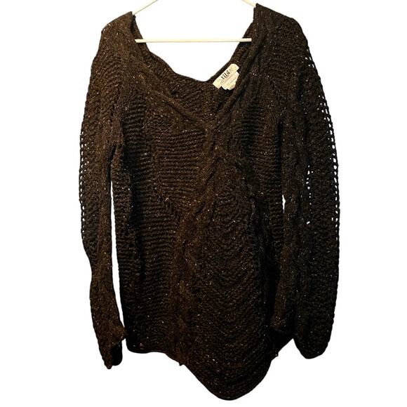 Tibi x Pea in the pod dark gray wool blend v neck sweater size medium - Picture 1 of 5